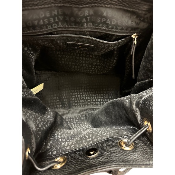 Kate Spade Black Leather Backpack - Picture 7 of 8